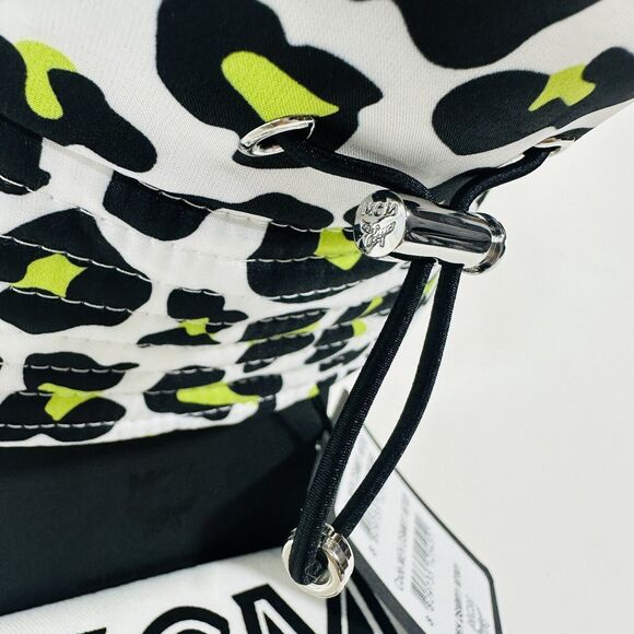 MCM Leopard Print Bucket Hat Multi Logo Embroidered Adjustable NWT $290 - Picture 11 of 16